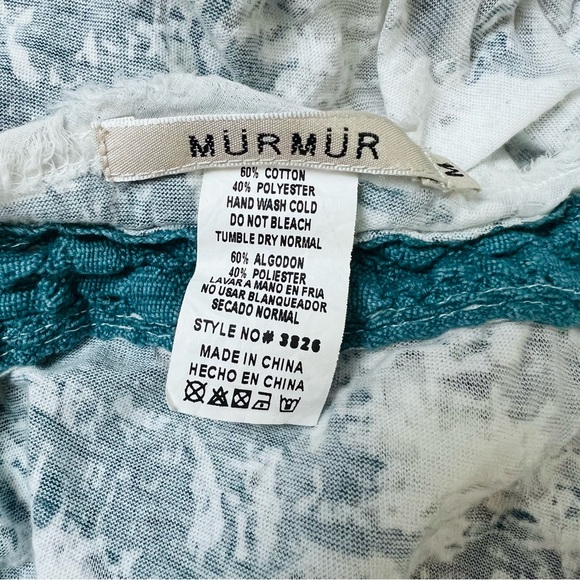 Mürmür White & Blue Burnout Stud Embellished Lace Up Long Tank Top Tunic / Dress - Picture 8 of 11